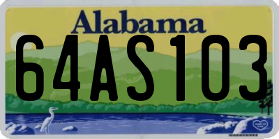 AL license plate 64AS103