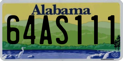 AL license plate 64AS111