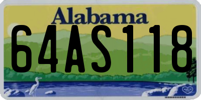 AL license plate 64AS118