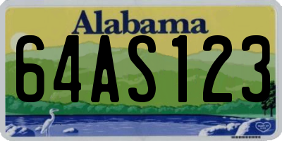 AL license plate 64AS123