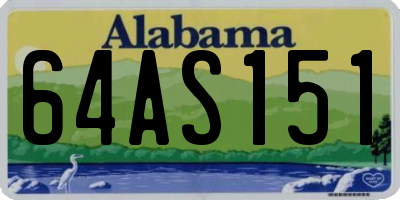 AL license plate 64AS151