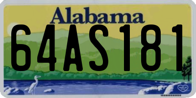 AL license plate 64AS181