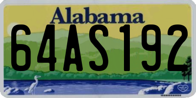 AL license plate 64AS192