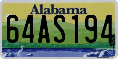 AL license plate 64AS194