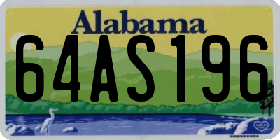 AL license plate 64AS196