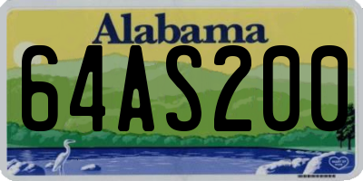 AL license plate 64AS200