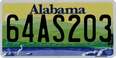 AL license plate 64AS203