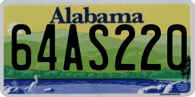AL license plate 64AS220