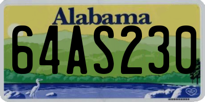 AL license plate 64AS230
