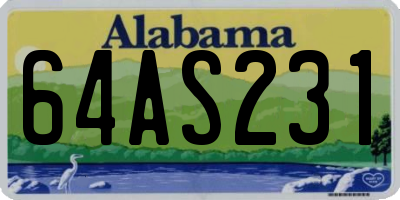 AL license plate 64AS231