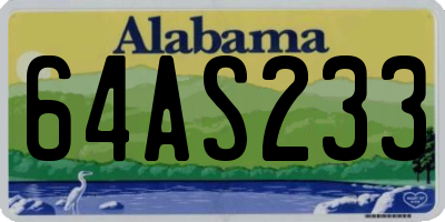 AL license plate 64AS233