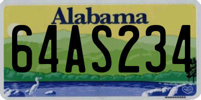 AL license plate 64AS234