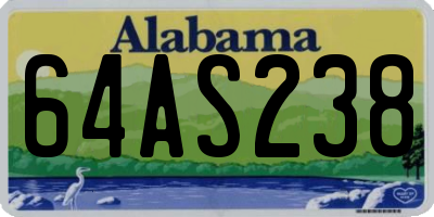 AL license plate 64AS238
