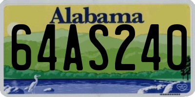 AL license plate 64AS240