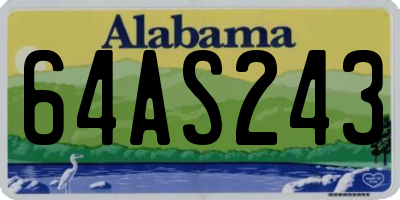 AL license plate 64AS243