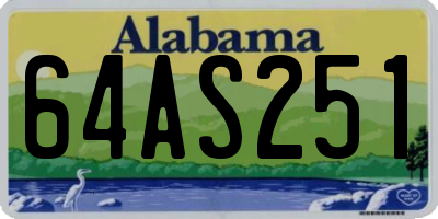 AL license plate 64AS251