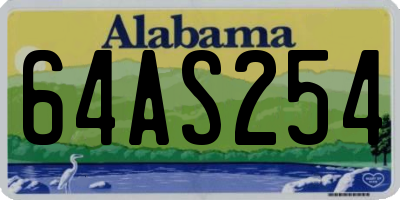 AL license plate 64AS254