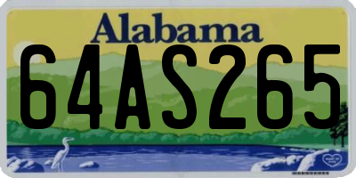 AL license plate 64AS265