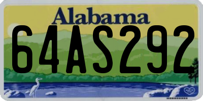 AL license plate 64AS292