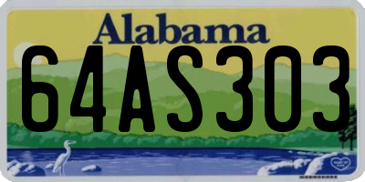 AL license plate 64AS303