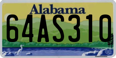 AL license plate 64AS310