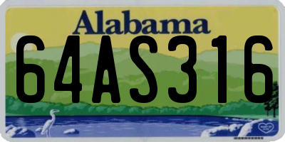AL license plate 64AS316