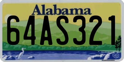 AL license plate 64AS321