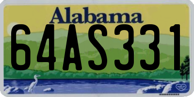 AL license plate 64AS331