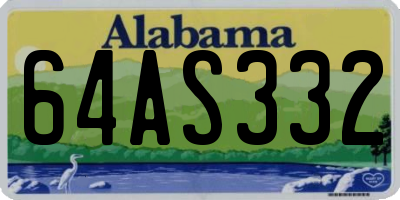 AL license plate 64AS332