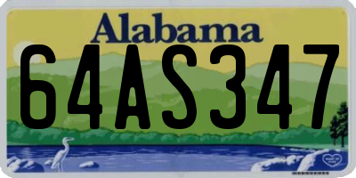 AL license plate 64AS347