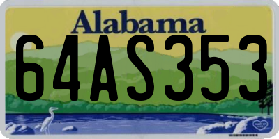 AL license plate 64AS353