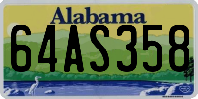 AL license plate 64AS358