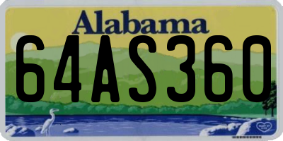 AL license plate 64AS360