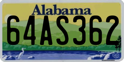 AL license plate 64AS362