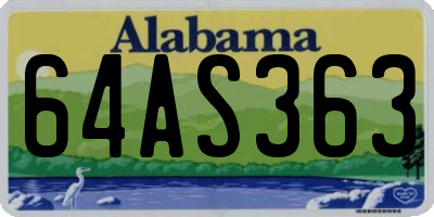 AL license plate 64AS363