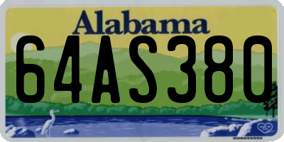 AL license plate 64AS380