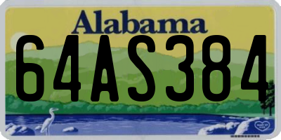 AL license plate 64AS384