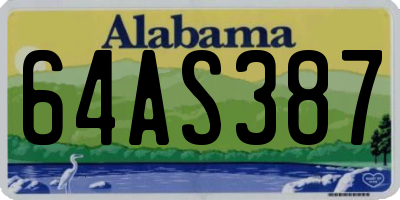 AL license plate 64AS387