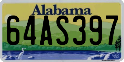 AL license plate 64AS397