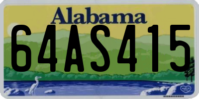AL license plate 64AS415