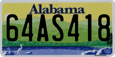 AL license plate 64AS418