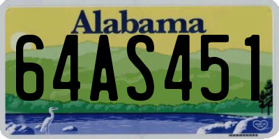 AL license plate 64AS451