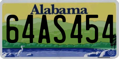 AL license plate 64AS454
