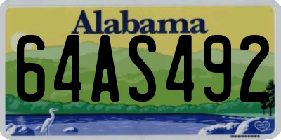 AL license plate 64AS492