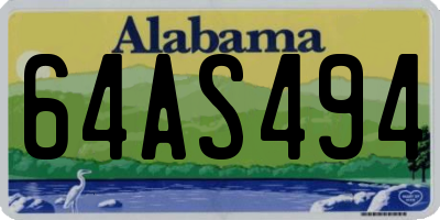 AL license plate 64AS494