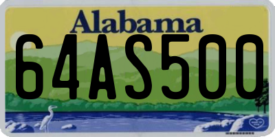 AL license plate 64AS500