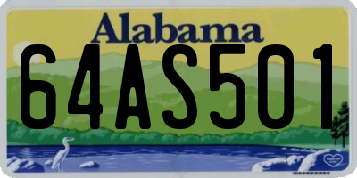 AL license plate 64AS501