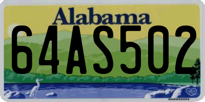 AL license plate 64AS502