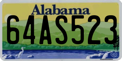 AL license plate 64AS523