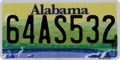 AL license plate 64AS532